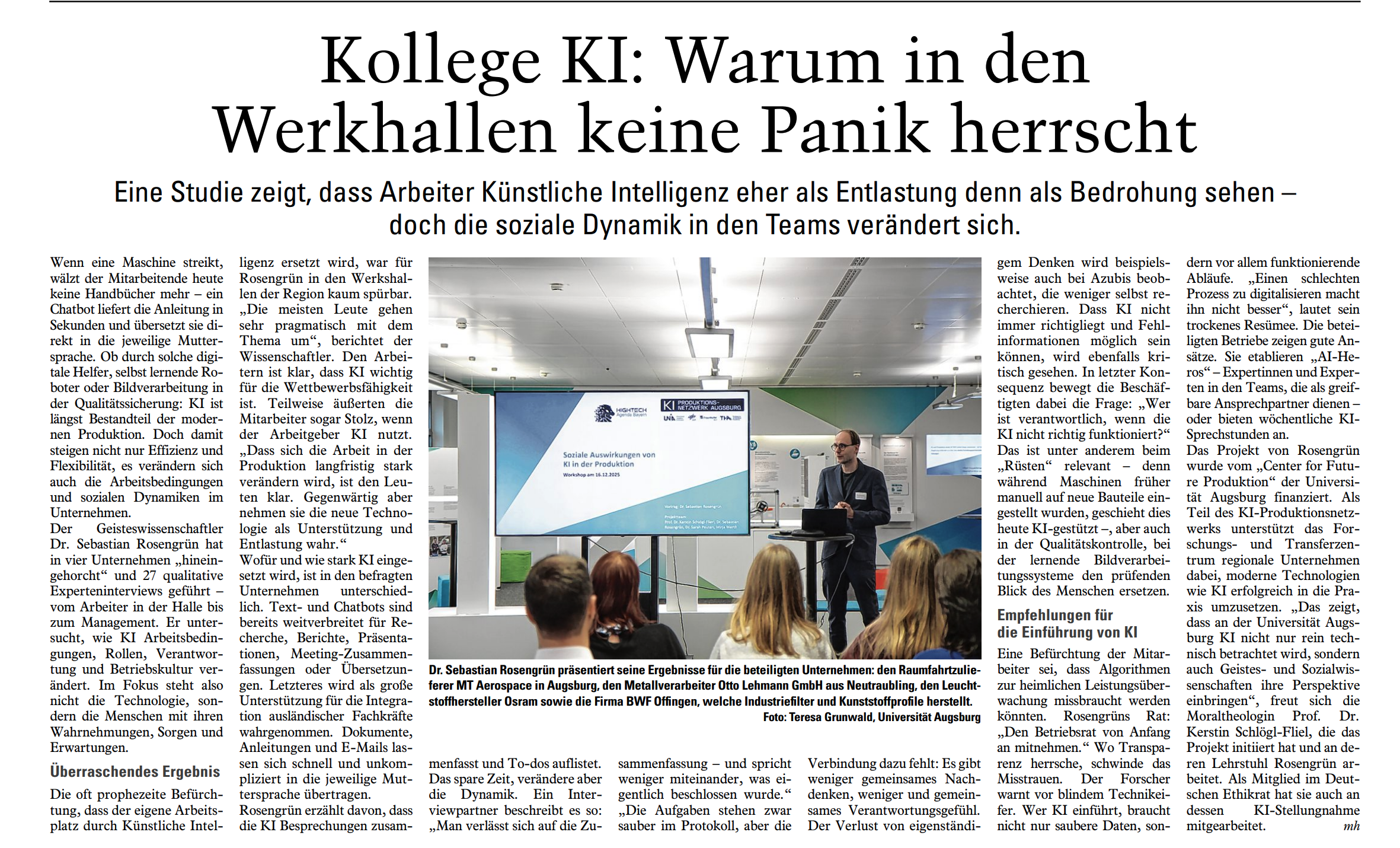 Pressebericht Universität Augsburg